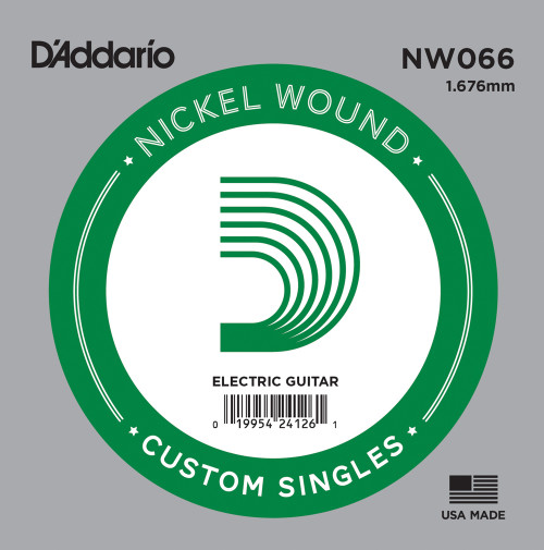 D'Addario Nickel Wound Electric Single Strings NW066