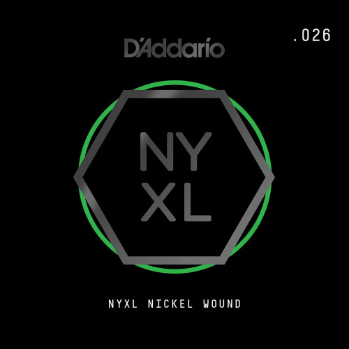 D'Addario NYXL Nickel Wound Electric Guitar Single Strings NYNW026