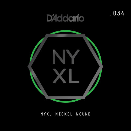 D'Addario NYXL Nickel Wound Electric Guitar Single Strings NYNW034