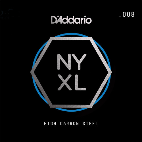 D'Addario NYXL High Carbon Steel Single Strings NYS008 NYXL Plain Steel .008