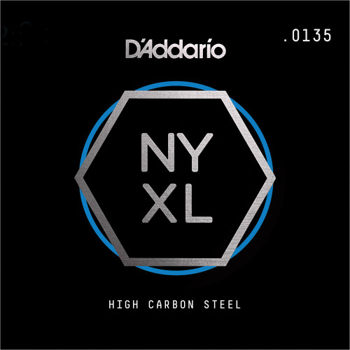 D'Addario NYXL High Carbon Steel Single Strings NYS0135 NYXL Plain Steel .0135