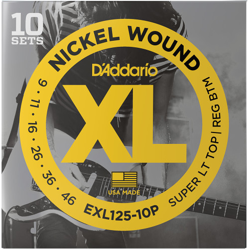 D'Addario 10 Pack EXL Electric Guitar Strings EXL110-10P Light 10-46