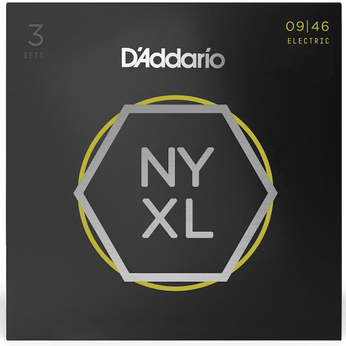 D'Addario 3 Pack NYXL Electric Guitar Strings NYXL0946-3P Super Light Top / Regular Bottom 9-46