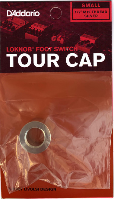 D'Addario LokNob Tour Cap Knob Cover, Foot Switch - Silver