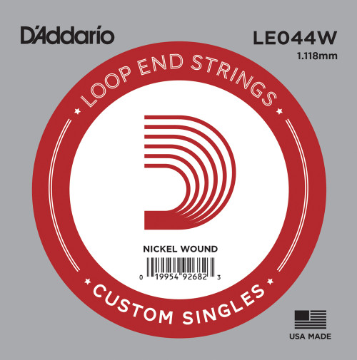 D'Addario Mandolin and Banjo Single Strings LE044W Single Nickel Wound 044 Loop End