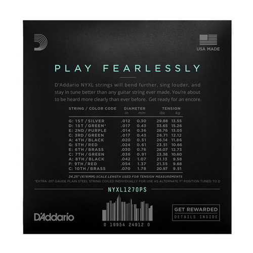 D'Addario NYXL1270PS C6 Pedal Steel Guitar Strings, Custom Medium 1270