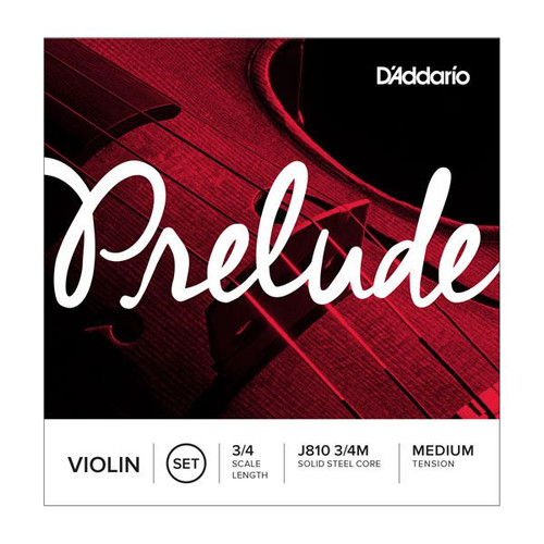 D'Addario J810 Prelude Violin Strings Set Medium J810-3/4M 3/4 Medium