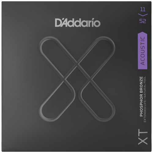 D'Addario XSAPB1152 XS Coated Phosphor Bronze Acoustic Guitar Strings Custom  Light 11-52