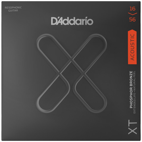 D'Addario XT Coated Phosphor Bronze Acoustic Guitar Strings XTAPB1656 Resophonic 16-56