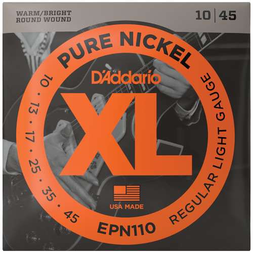 D'Addario EPN Pure Nickel Round Wound Electric Guitar Strings