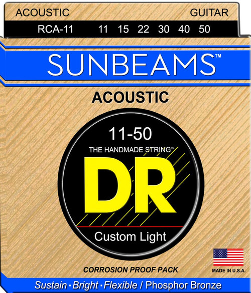 DR Sunbeams Phosphor Bronze Acoustic Guitar Strings RCA-11 Custom Light 11-50