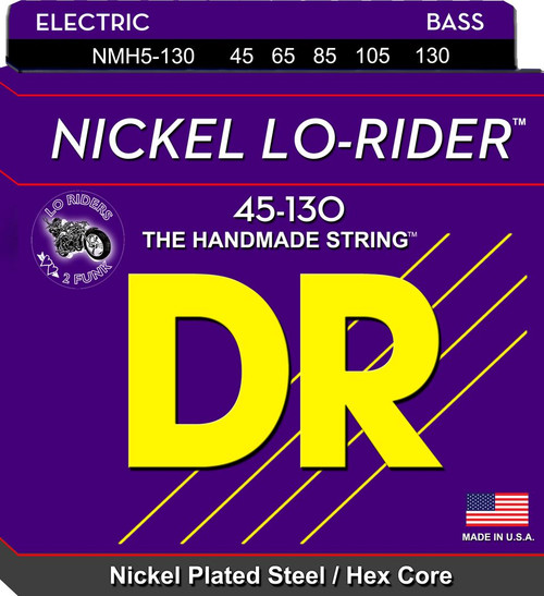DR Lo-Rider Stainless Steel Bass Guitar Strings MH5-130 Med 5s 45-130