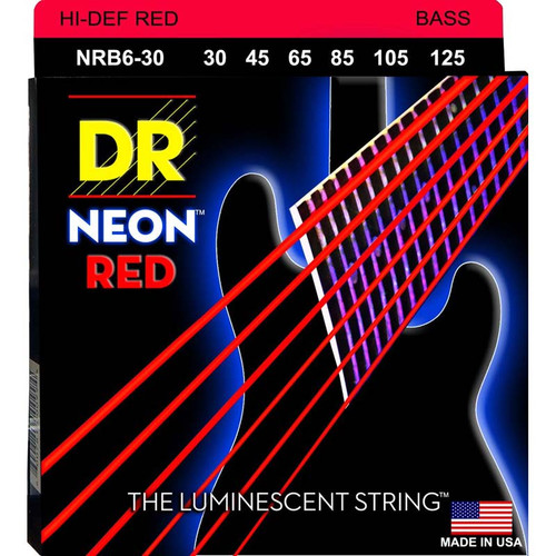 DR Hi-Def Neon Multi-Color K3 Coated Bass Guitar Strings NMCB6-30