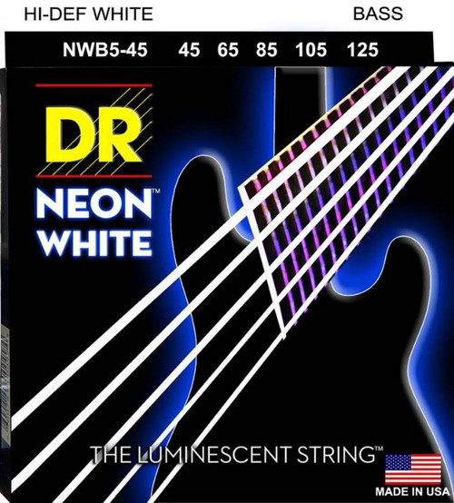 DR Hi-Def Neon Green K3 Coated Bass Guitar Strings NGB5-45 Med 5s