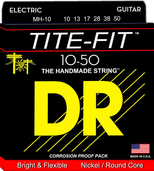 DR Tite-Fit Nickel Plated Electric Guitar Strings MH-10 Med-Hvy 10-50