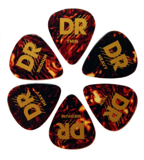 DR Tortoise Celluloid Guitar Picks PTO-M Medium 72 Refill Bag