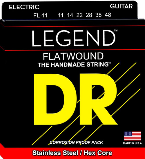 DR Legend Polished Flat Wound Electric Guitar Strings