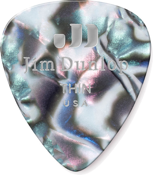 Dunlop Abalone Celluloid Standard Guitar Picks Thin 72 Refill Bag