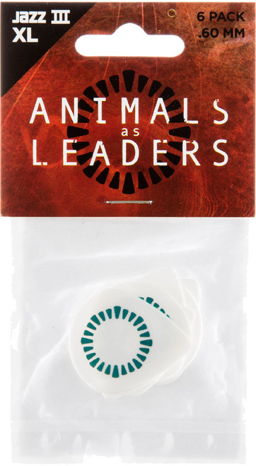 Dunlop Animals as Leaders Tortex Jazz III XL Guitar Picks AAL Jz III White .60mm Tosin Abasi 6 Pack