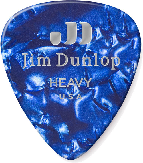 Dunlop Blue Pearl Celluloid Standard Guitar Picks Heavy 72 Refill Bag