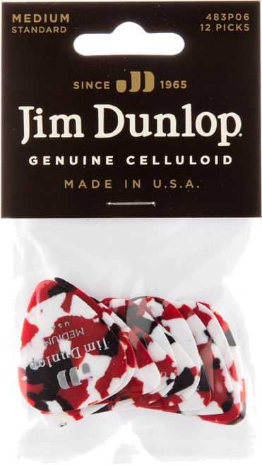 Dunlop Confetti Celluloid Standard Guitar Picks Medium 12 Pack