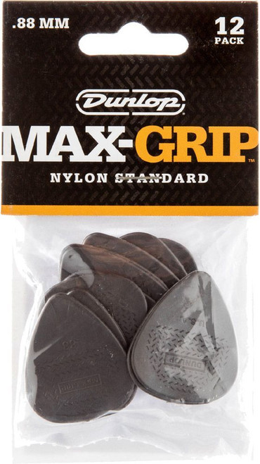 Dunlop Nylon Max Grip Standard Guitar Picks 449 Dark Gray .88mm 12 Pack