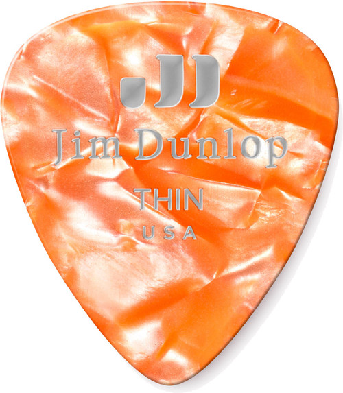 Dunlop Orange Pearl Celluloid Standard Guitar Picks Thin 72 Refill Bag