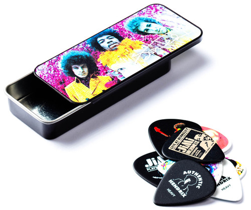 Dunlop Jimi Hendrix Collectors Guitar Picks and Tin JH-PT01M Medium - Are you Experienced