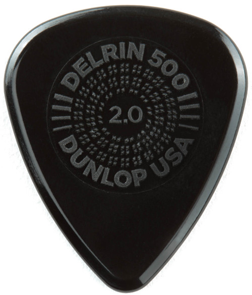 Dunlop Prime Grip Delrin 500 Guitar Picks 450 Black 2.0mm 72 Refill Bag