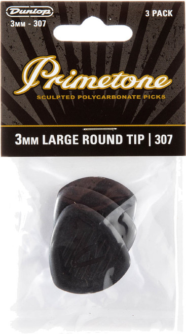 Dunlop Primetone Guitar Picks 477-307 3mm Large Round Tip 3 Pack
