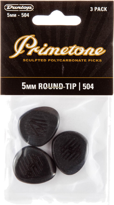 Dunlop Primetone Guitar Picks 477-504 5mm Round Tip 3 Pack