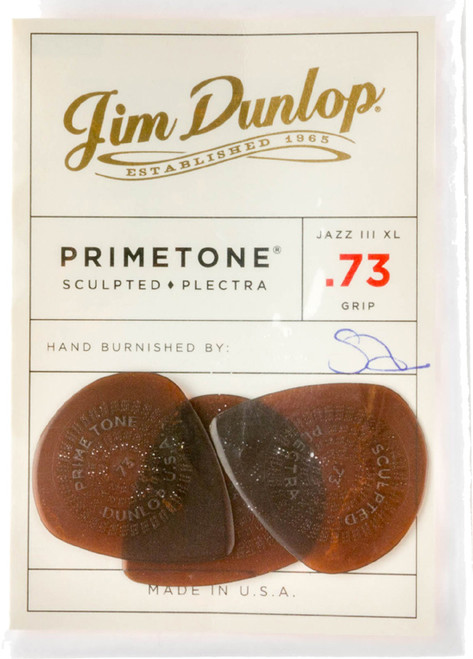Dunlop PrimeTone Jazz III XL Sculpted Plectra Picks 520 PT JZ3 XL .73mm 3 Pack