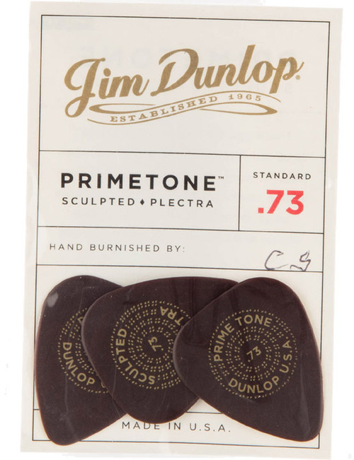 Dunlop Primetone Standard Sculpted Plectra Guitar Picks 511 PT Std .73mm 3 Pack