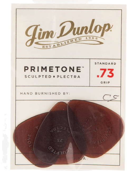 Dunlop Primetone Standard Sculpted Plectra Guitar Picks with Grip 510 PT Std Grip .73mm 3 Pack