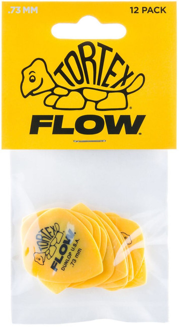 Dunlop Tortex Flow Standard Guitar Picks 558 Yellow .73mm 12 Pack