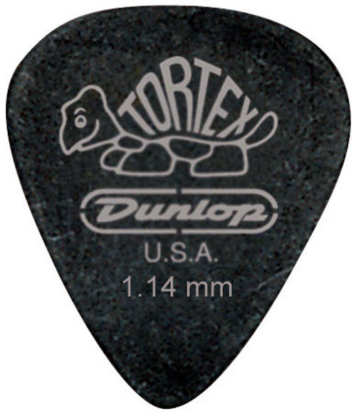 Dunlop Tortex Pitch Black Standard Guitar Picks 488 PB Std 1.14mm 72 Refill Bag
