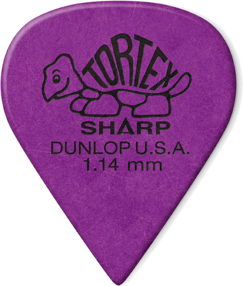 Dunlop Tortex Sharp Guitar Picks 412 Purple 1.14mm 72 Refill Bag