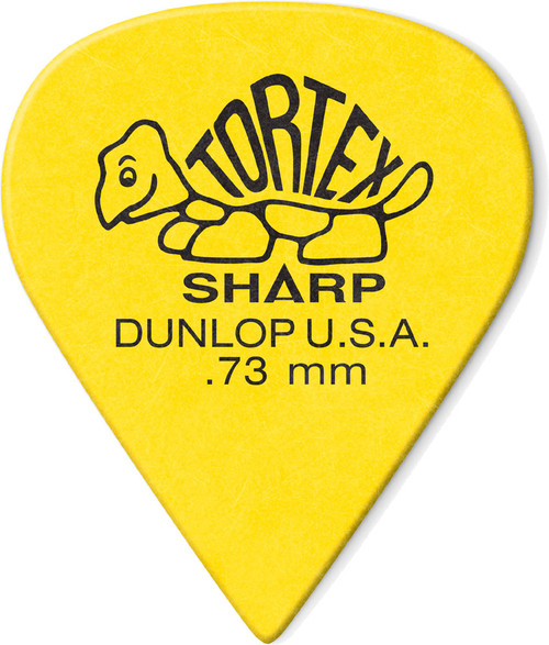 Dunlop Tortex Sharp Guitar Picks 412 Yellow .73mm 72 Refill Bag