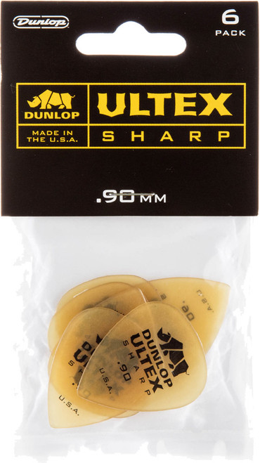 Dunlop Ultex Sharp Guitar Picks 433 Ultex Sharp .90 mm 6 Pack