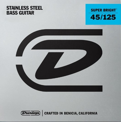 Dunlop Super Bright Stainless Steel 5-String Electric Bass Strings DBSBS45125 Medium 45-125