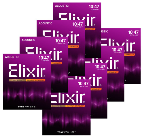 ナノ Elixir Nanoweb Coated 80/20 Bronze Acoustic Guitar Strings