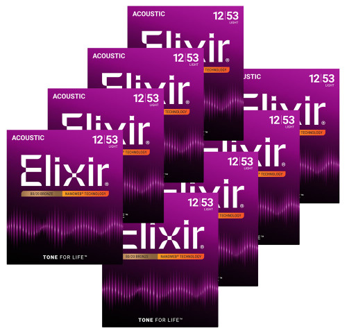 Elixir Nanoweb 80/20 Bronze Acoustic Guitar Strings Bonus Pack - 3