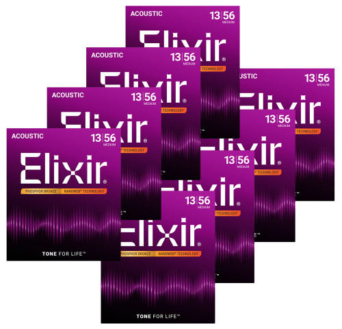Elixir 8 Pack Anti-Rust Phosphor Bronze Nanoweb Coated Acoustic