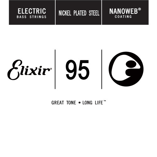 Elixir Anti-Rust Nanoweb Coated Electric Bass Single Strings 15395 .095