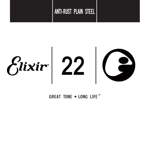 Elixir Anti-Rust Plain Steel Single Guitar Strings 13022 22