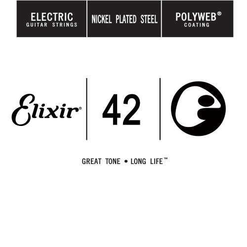 Elixir Anti-Rust Polyweb Coated Single Electric Guitar Strings 13242 42