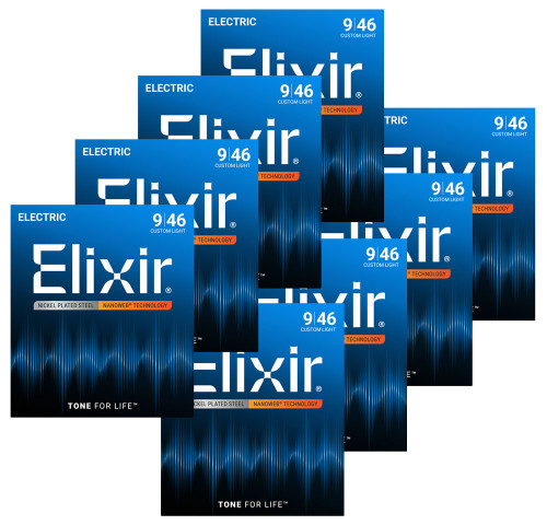 Elixir Anti-Rust 8 Pack Nanoweb Coated Electric Guitar Strings