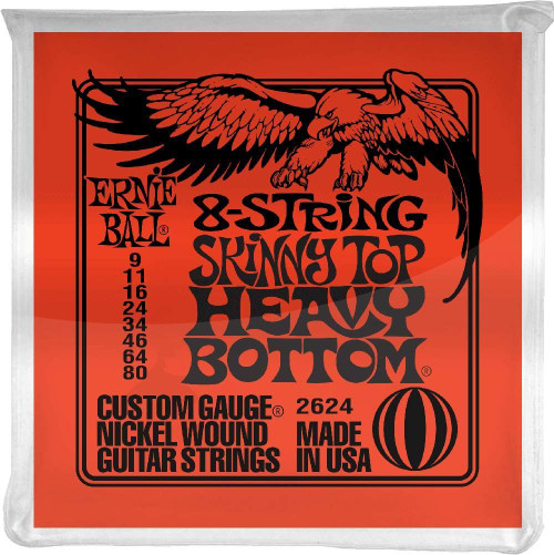 Ernie Ball 8-String Skinny Top/Heavy Bottom 2624 Electric Guitar Strings 9-80