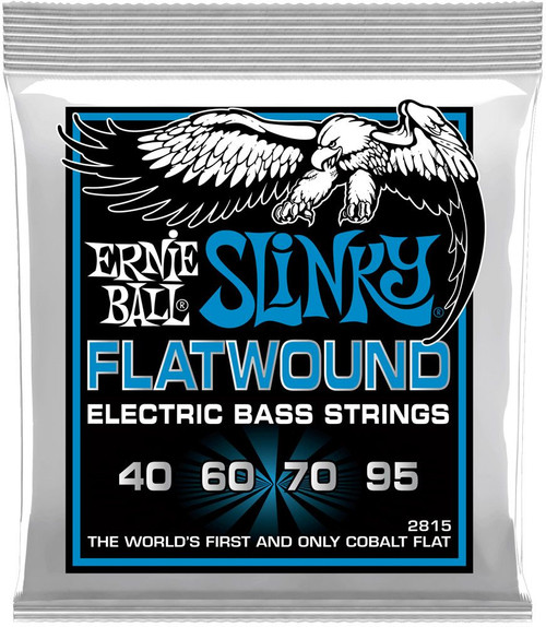 Ernie Ball 2815 Cobalt Flatwound Extra Slinky Bass Guitar Strings 40-95