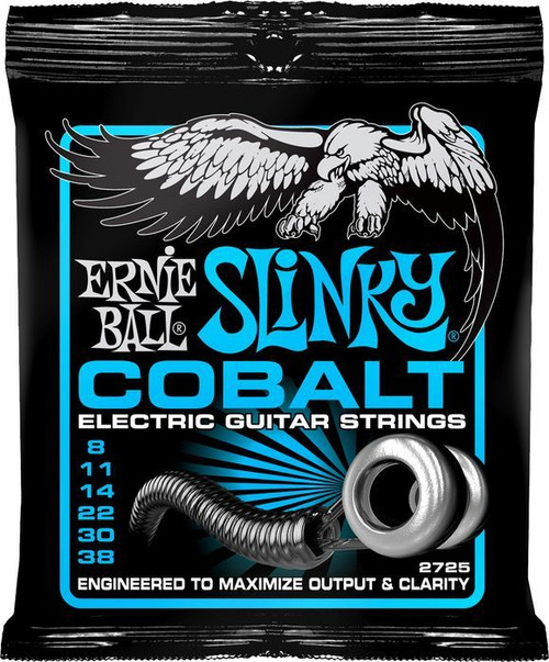 Ernie Ball Cobalt Slinky Electric Guitar Strings 2725 Extra Slinky 8-38